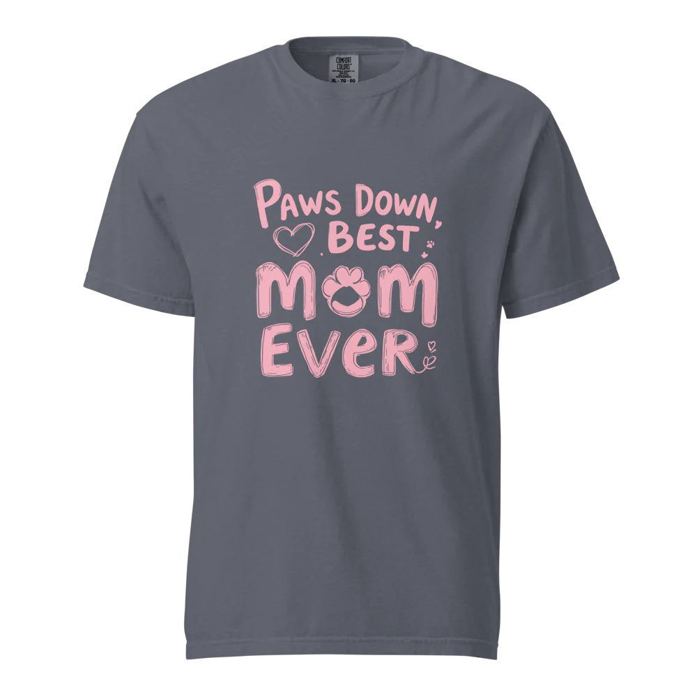 Paws Down, la mejor mamá del mundo | Camiseta unisex de tejido grueso | 100 % algodón