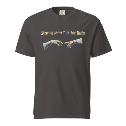 Hombres fuertes piden ayuda | Camiseta unisex de tejido grueso | 100 % algodón