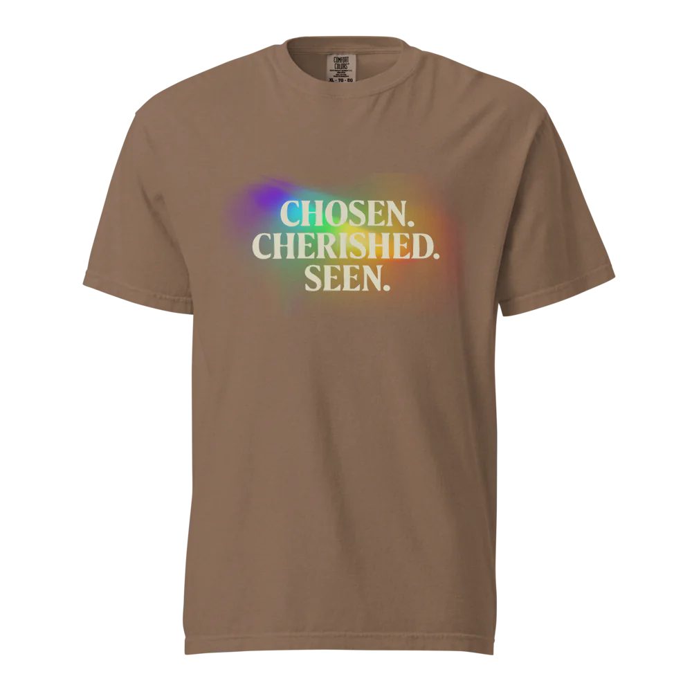 Elegida. Apreciada. Vista | Camiseta unisex de tejido grueso | 100 % algodón