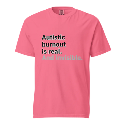 El síndrome de burnout autista es real | Camiseta unisex de tejido grueso | 100 % algodón