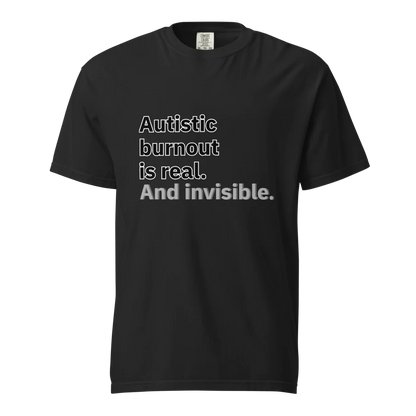 El síndrome de burnout autista es real | Camiseta unisex de tejido grueso | 100 % algodón