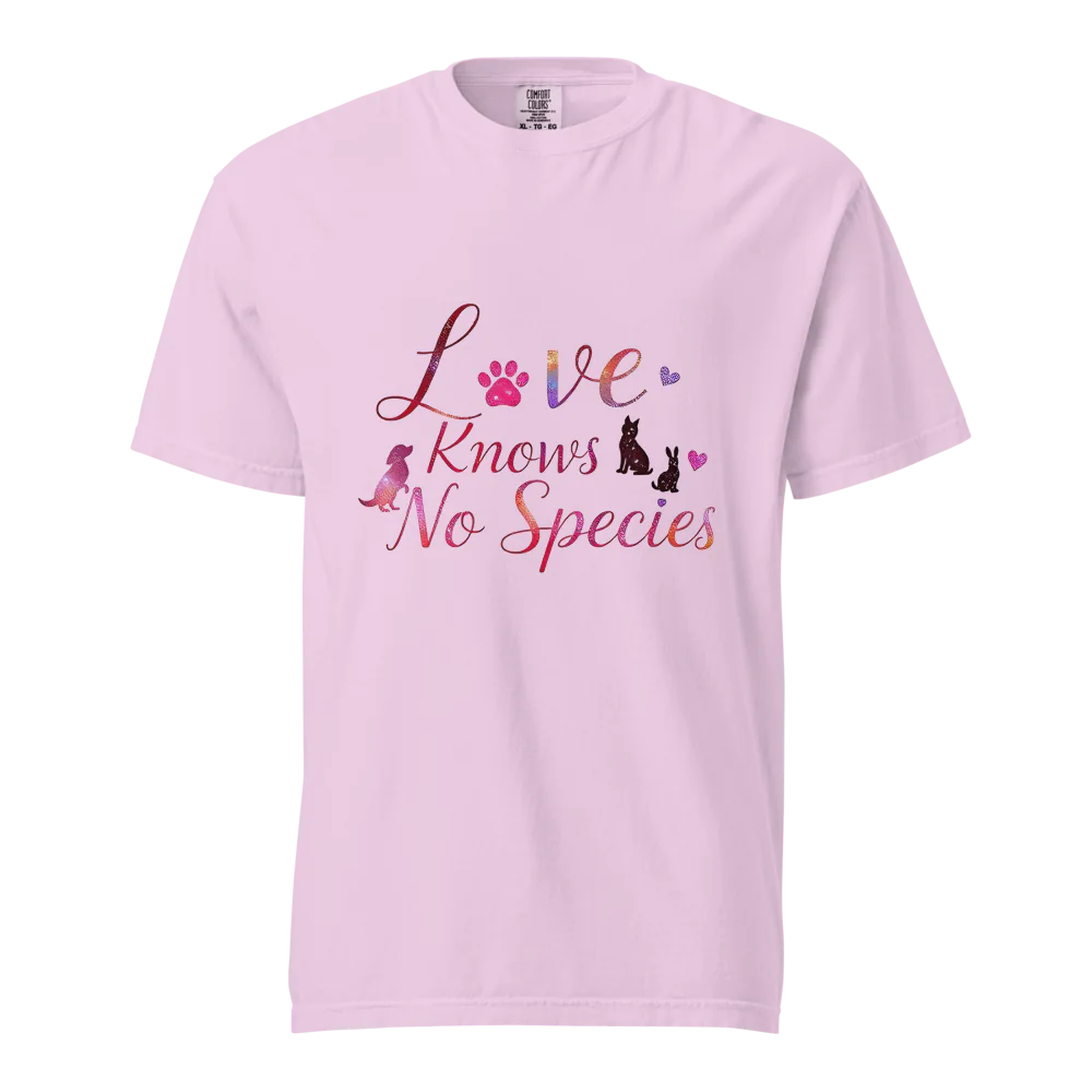 El amor no conoce especies – Amor a las mascotas | Camiseta unisex de tejido grueso | 100 % algodón