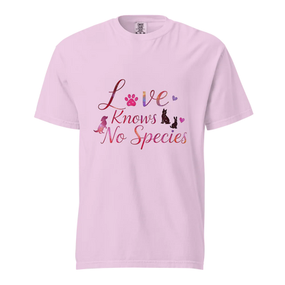 El amor no conoce especies – Amor a las mascotas | Camiseta unisex de tejido grueso | 100 % algodón