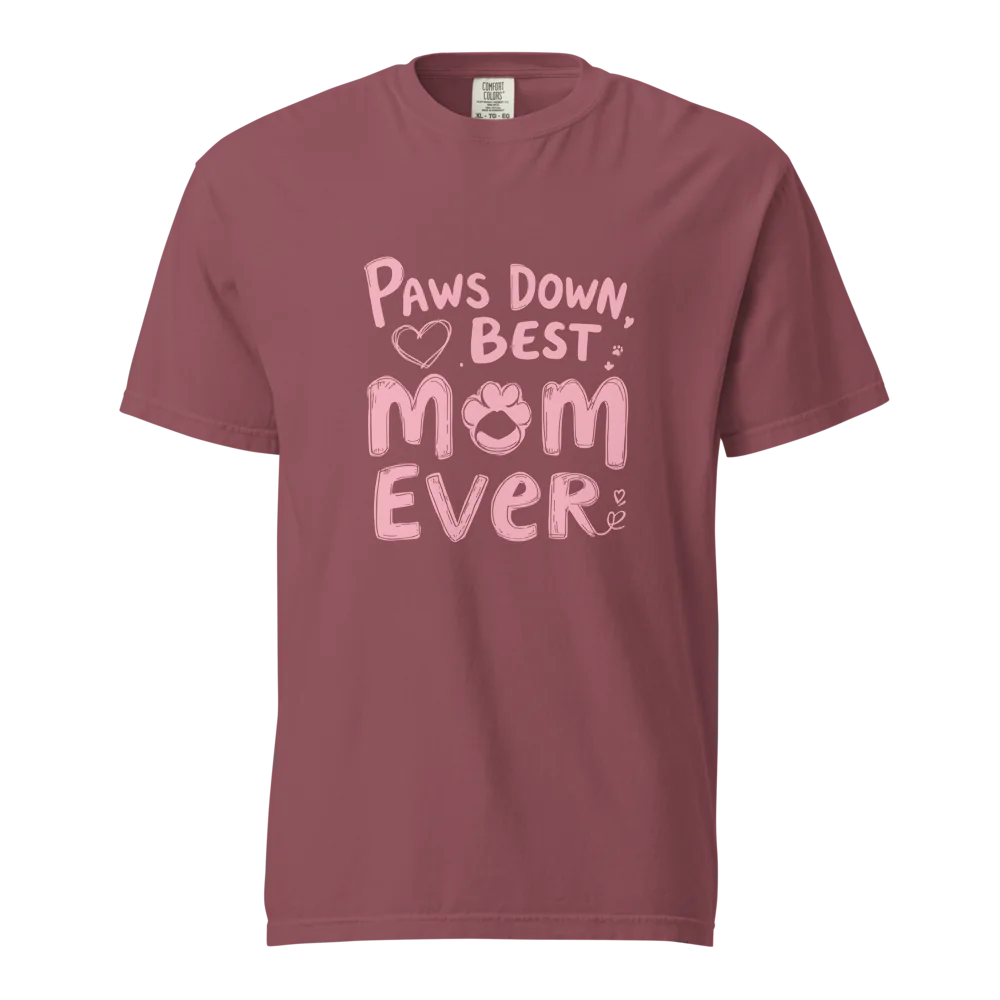 Paws Down, la mejor mamá del mundo | Camiseta unisex de tejido grueso | 100 % algodón
