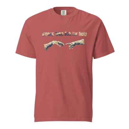 Hombres fuertes piden ayuda | Camiseta unisex de tejido grueso | 100 % algodón