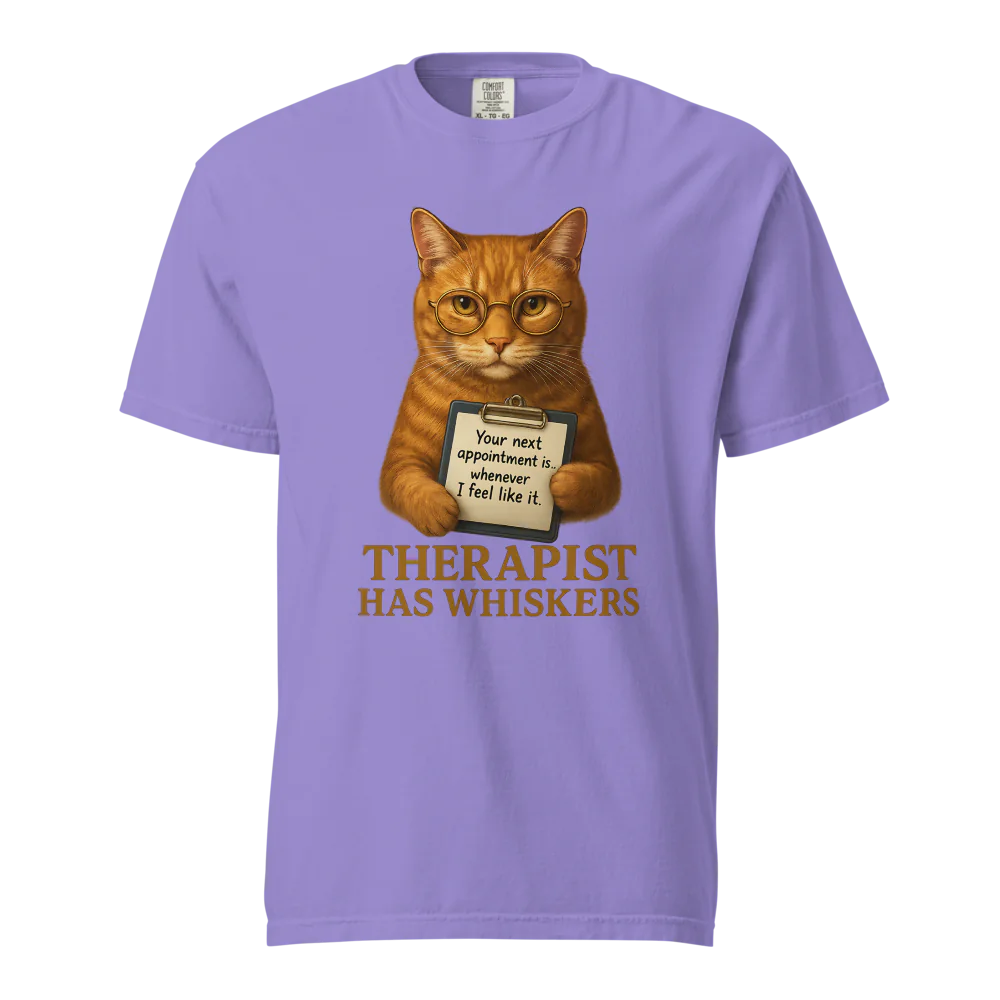 Therapist has Whiskers | Unisex Heavyweight T-Shirt | 100% Cotton