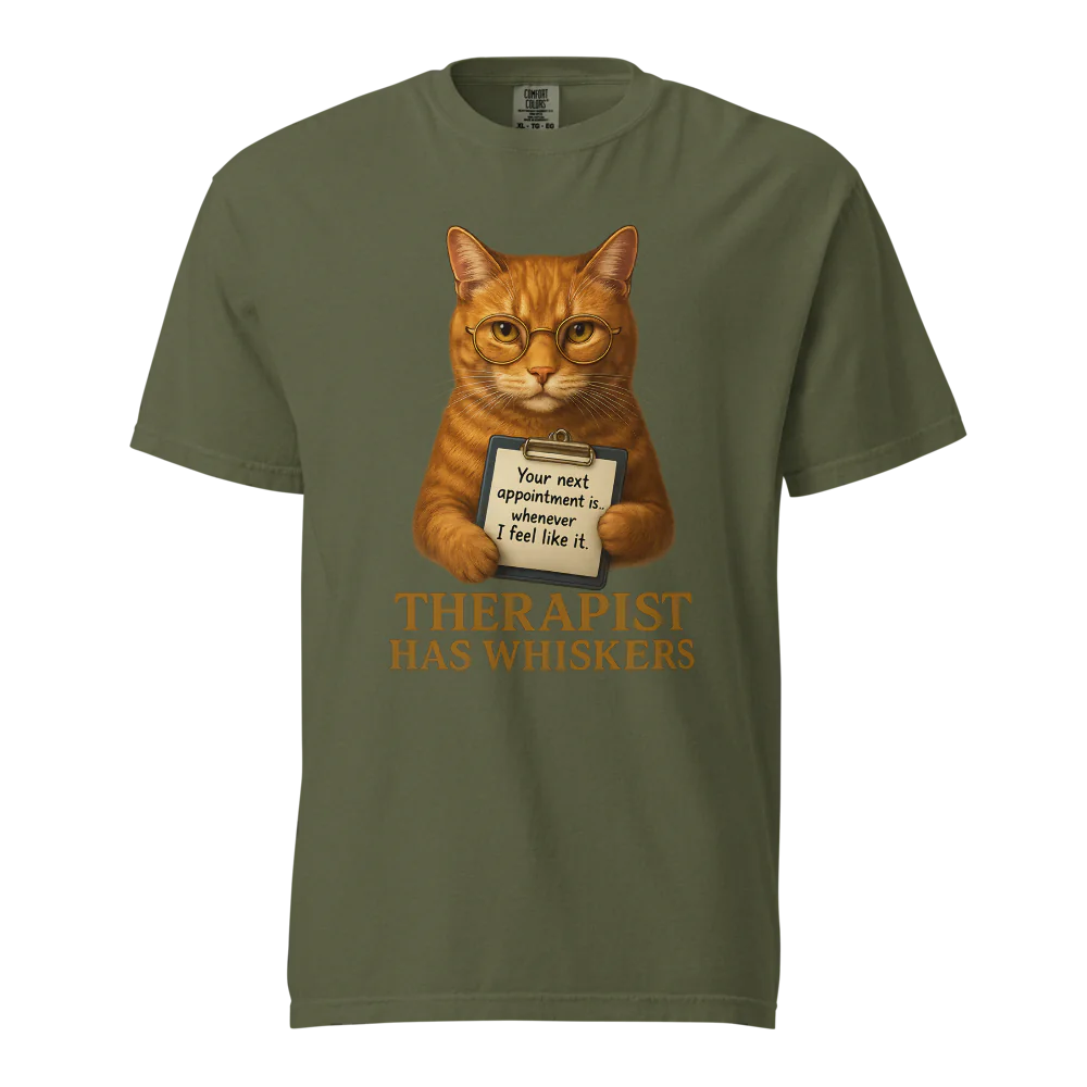 Therapist has Whiskers | Unisex Heavyweight T-Shirt | 100% Cotton