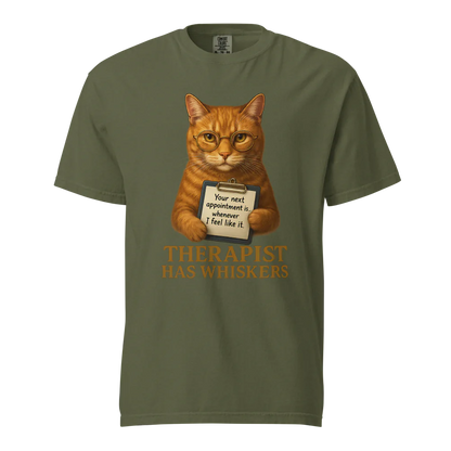 Therapist has Whiskers | Unisex Heavyweight T-Shirt | 100% Cotton