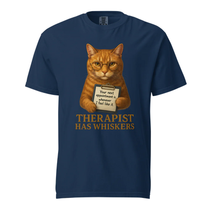 Therapist has Whiskers | Unisex Heavyweight T-Shirt | 100% Cotton