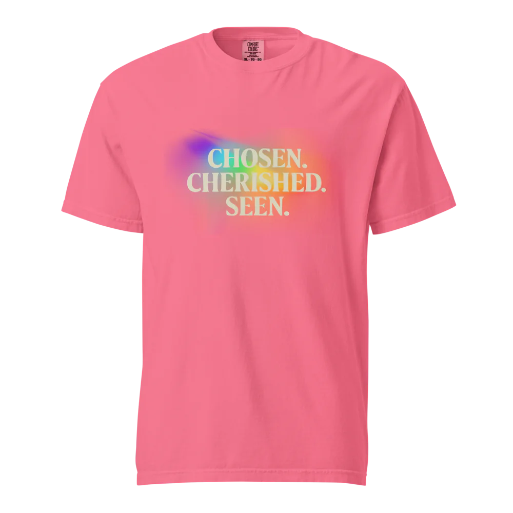Elegida. Apreciada. Vista | Camiseta unisex de tejido grueso | 100 % algodón