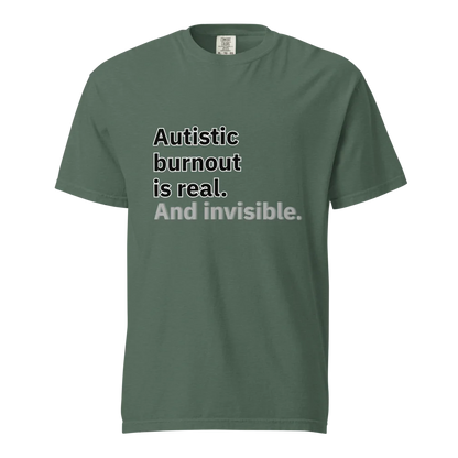 El síndrome de burnout autista es real | Camiseta unisex de tejido grueso | 100 % algodón
