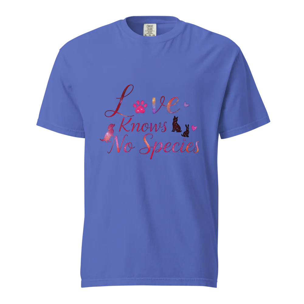 El amor no conoce especies – Amor a las mascotas | Camiseta unisex de tejido grueso | 100 % algodón