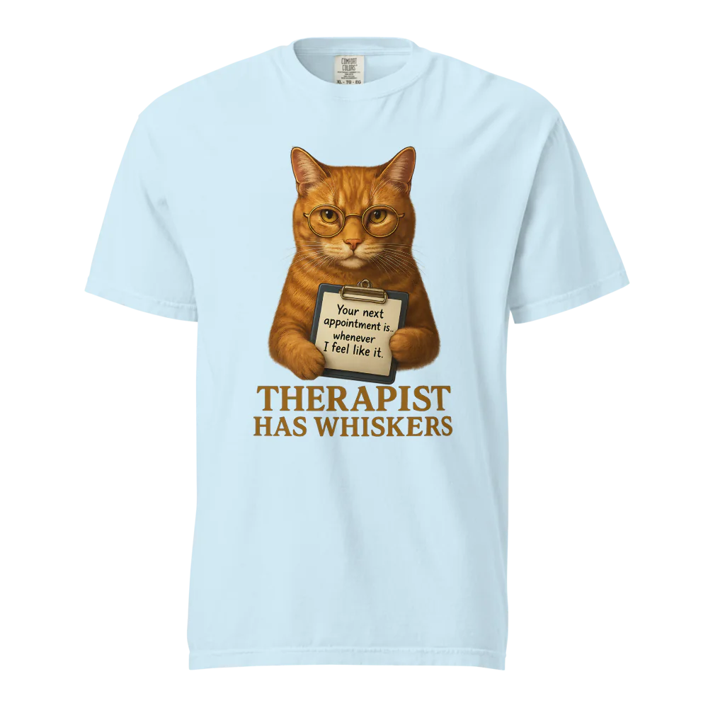 Therapist has Whiskers | Unisex Heavyweight T-Shirt | 100% Cotton