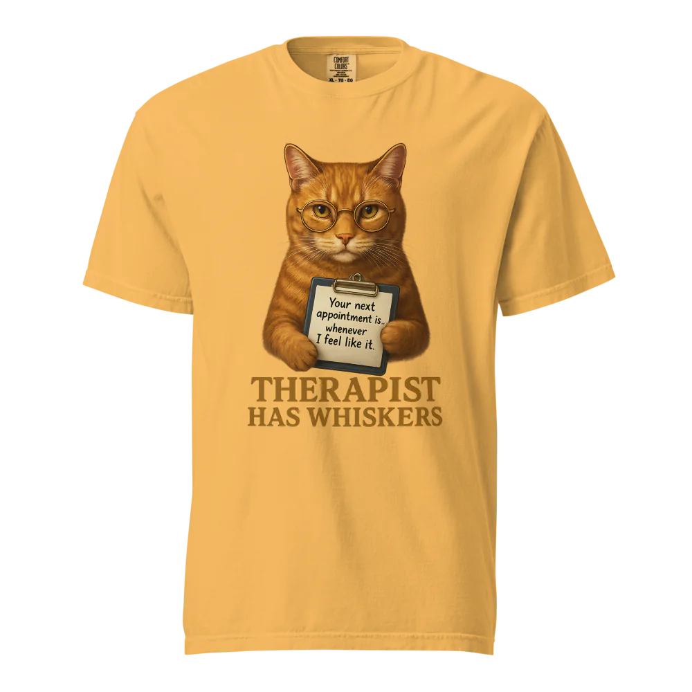 Therapist has Whiskers | Unisex Heavyweight T-Shirt | 100% Cotton