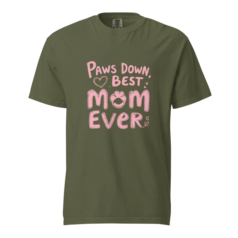 Paws Down, la mejor mamá del mundo | Camiseta unisex de tejido grueso | 100 % algodón