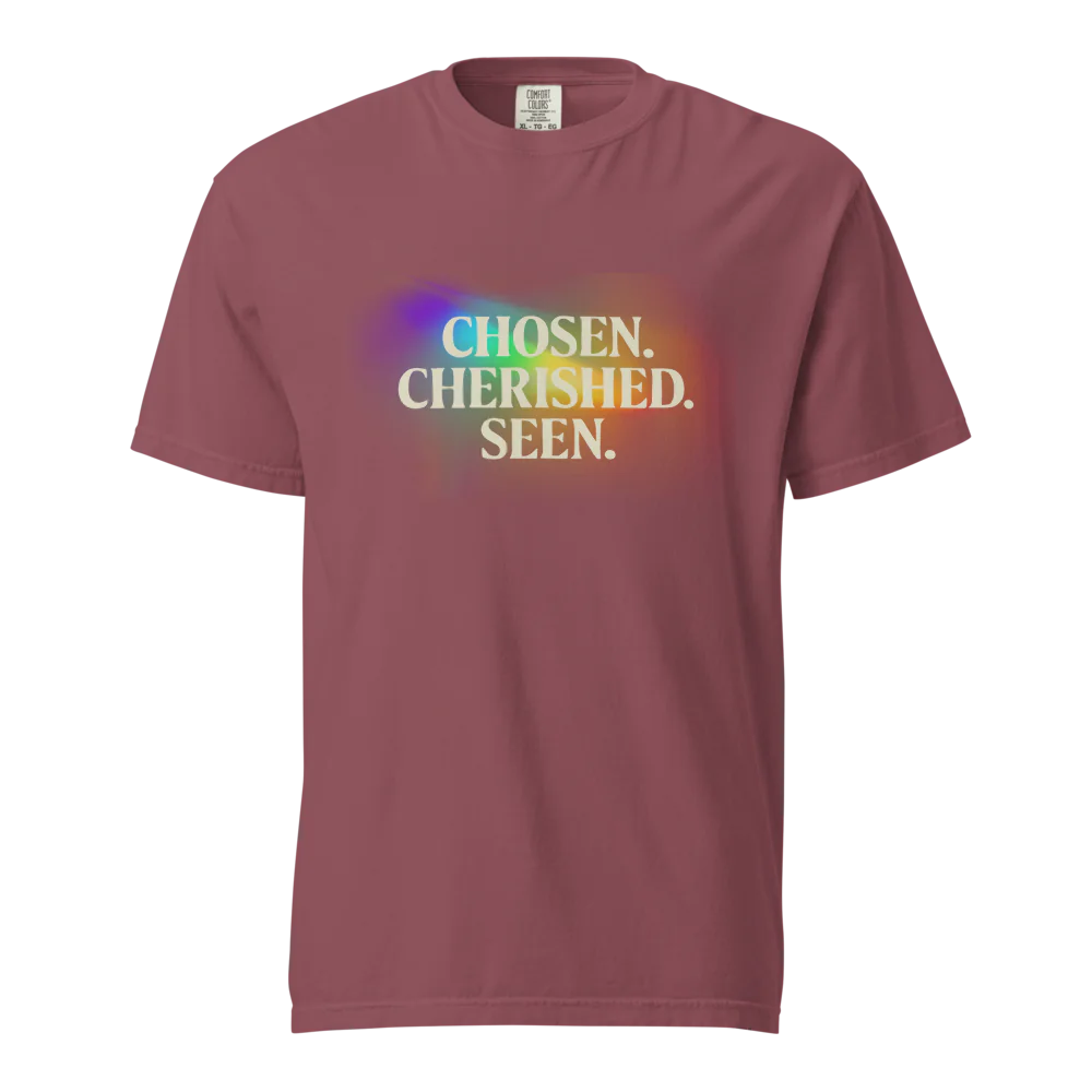 Elegida. Apreciada. Vista | Camiseta unisex de tejido grueso | 100 % algodón