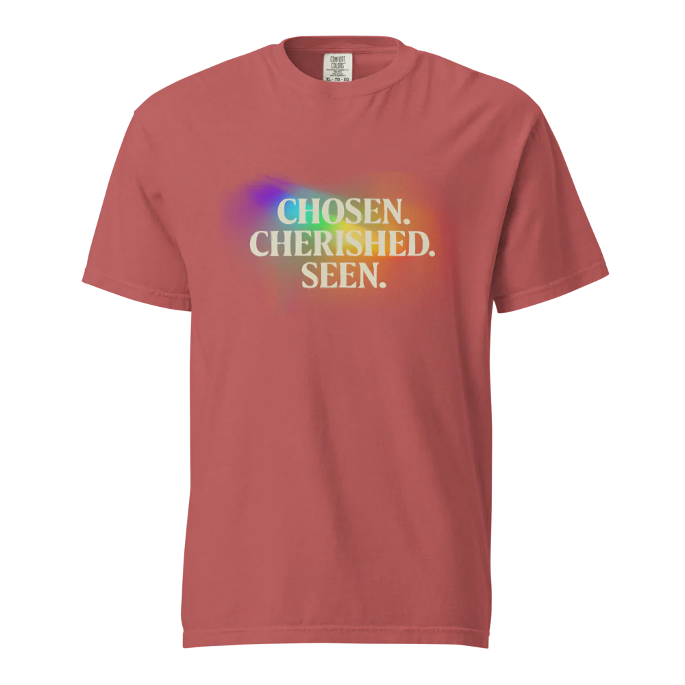 Elegida. Apreciada. Vista | Camiseta unisex de tejido grueso | 100 % algodón