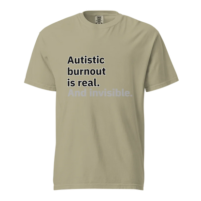 El síndrome de burnout autista es real | Camiseta unisex de tejido grueso | 100 % algodón