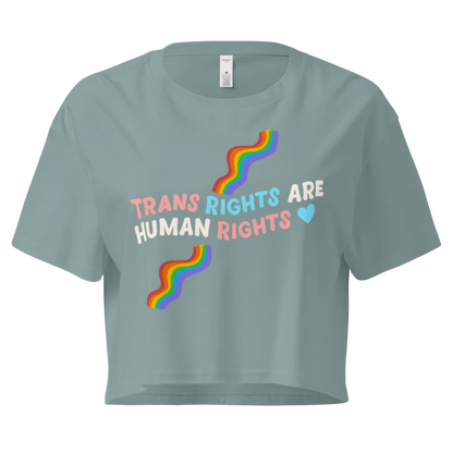 Trans Rights Are Human Rights | Crop Top 100% Cotton