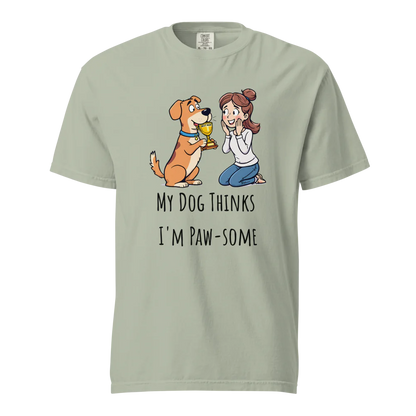 Mi perro piensa que soy genial | Camiseta unisex de tejido grueso | 100 % algodón
