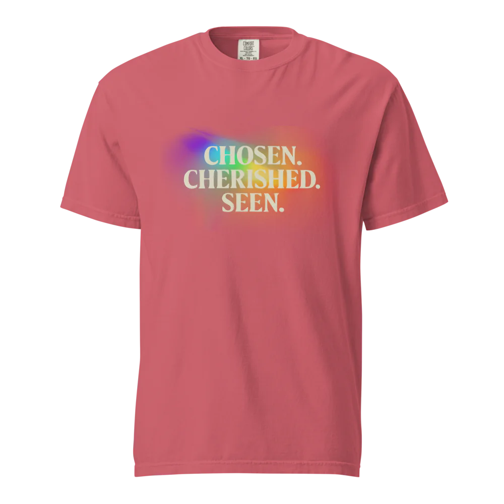 Elegida. Apreciada. Vista | Camiseta unisex de tejido grueso | 100 % algodón