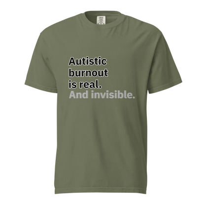 El síndrome de burnout autista es real | Camiseta unisex de tejido grueso | 100 % algodón