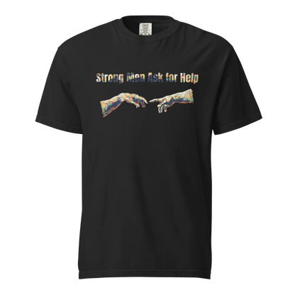 Hombres fuertes piden ayuda | Camiseta unisex de tejido grueso | 100 % algodón
