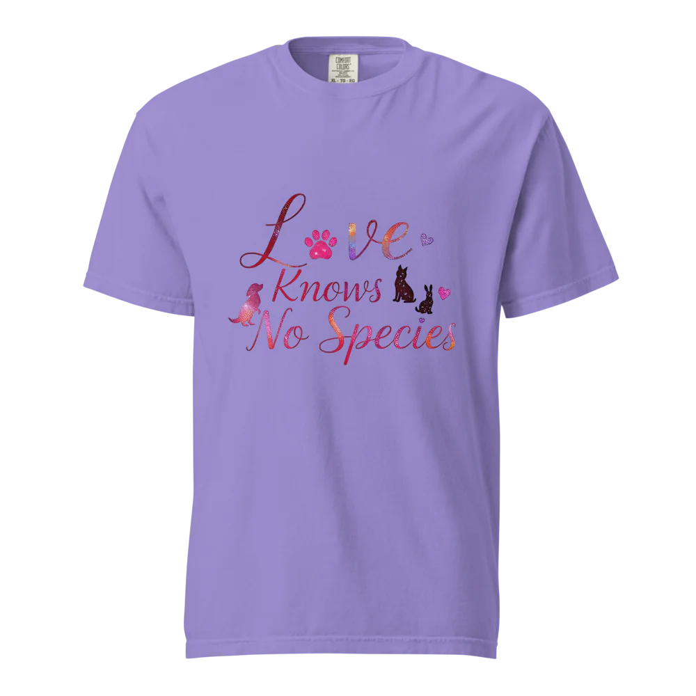 El amor no conoce especies – Amor a las mascotas | Camiseta unisex de tejido grueso | 100 % algodón