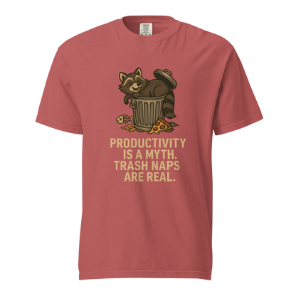 Productivity is a Myth. Trash Naps are Real | Unisex Heavyweight T-Shirt | 100% Cotton