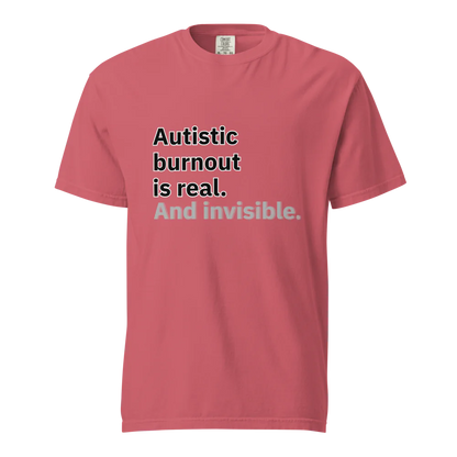 El síndrome de burnout autista es real | Camiseta unisex de tejido grueso | 100 % algodón