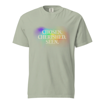 Elegida. Apreciada. Vista | Camiseta unisex de tejido grueso | 100 % algodón