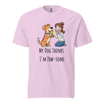 Mi perro piensa que soy genial | Camiseta unisex de tejido grueso | 100 % algodón