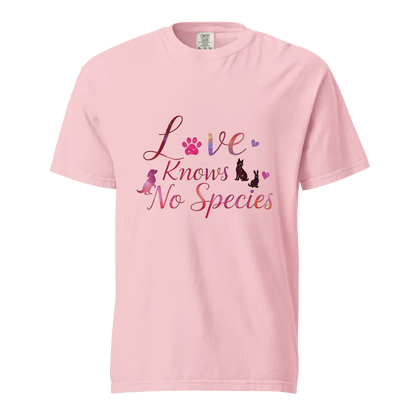 El amor no conoce especies – Amor a las mascotas | Camiseta unisex de tejido grueso | 100 % algodón