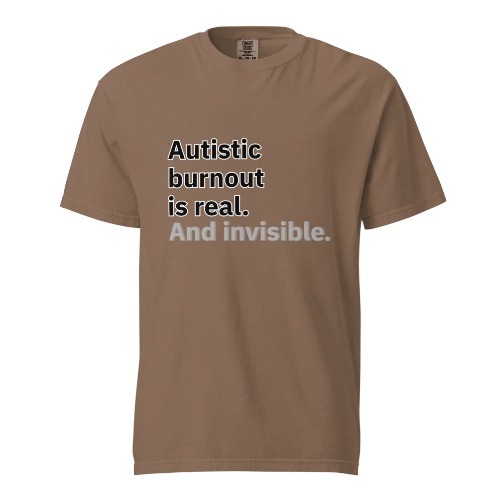 El síndrome de burnout autista es real | Camiseta unisex de tejido grueso | 100 % algodón