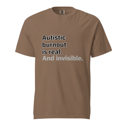 El síndrome de burnout autista es real | Camiseta unisex de tejido grueso | 100 % algodón