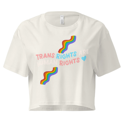 Trans Rights Are Human Rights | Crop Top 100% Cotton