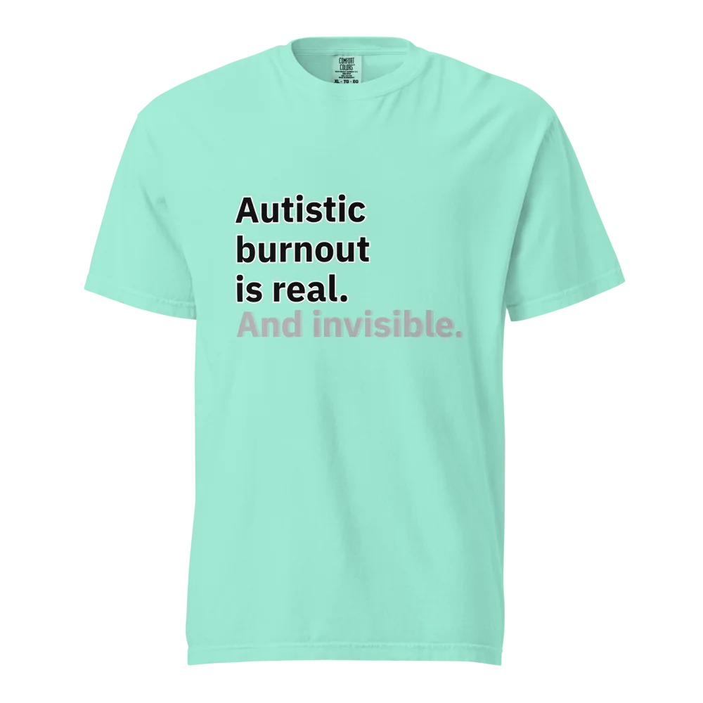 El síndrome de burnout autista es real | Camiseta unisex de tejido grueso | 100 % algodón