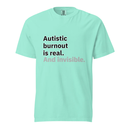 El síndrome de burnout autista es real | Camiseta unisex de tejido grueso | 100 % algodón