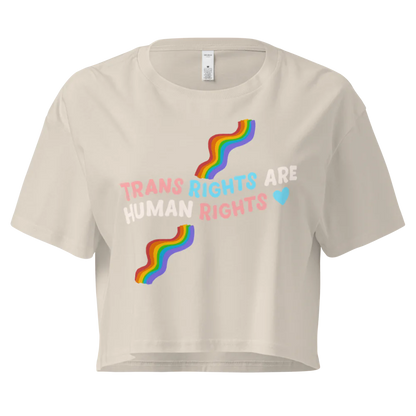 Trans Rights Are Human Rights | Crop Top 100% Cotton