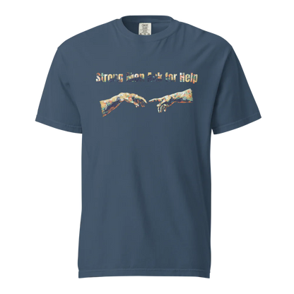 Hombres fuertes piden ayuda | Camiseta unisex de tejido grueso | 100 % algodón