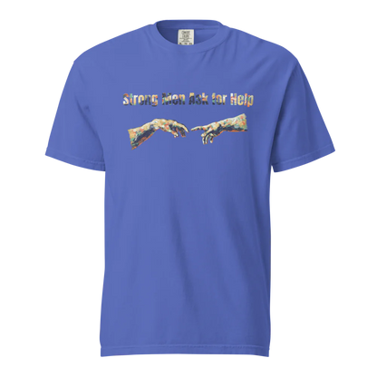 Hombres fuertes piden ayuda | Camiseta unisex de tejido grueso | 100 % algodón