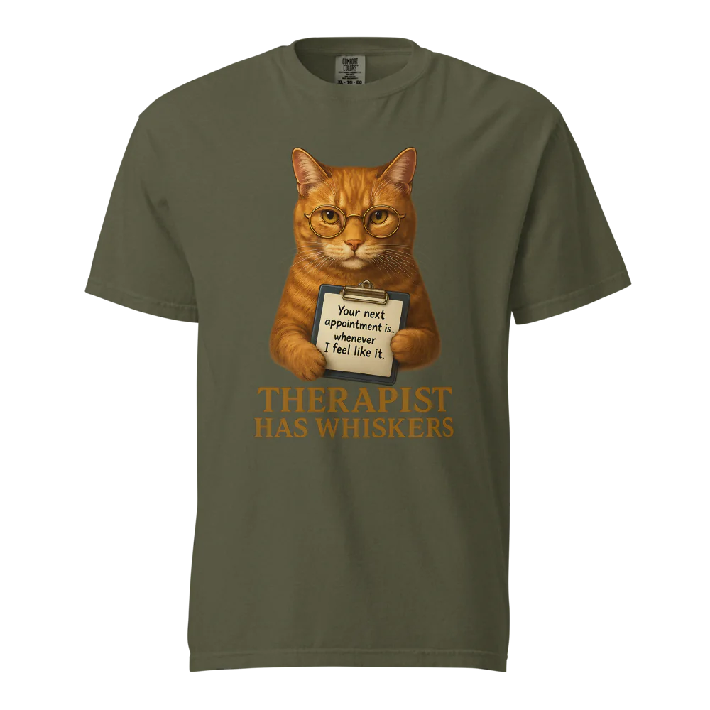 Therapist has Whiskers | Unisex Heavyweight T-Shirt | 100% Cotton