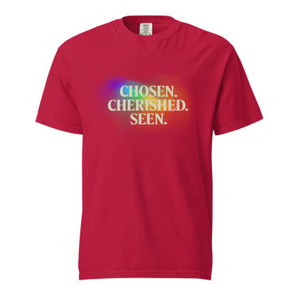 Elegida. Apreciada. Vista | Camiseta unisex de tejido grueso | 100 % algodón