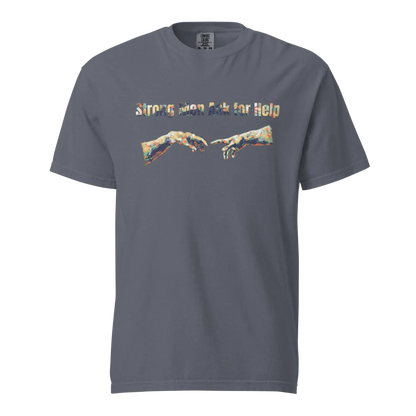 Hombres fuertes piden ayuda | Camiseta unisex de tejido grueso | 100 % algodón