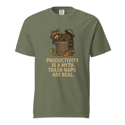 Productivity is a Myth. Trash Naps are Real | Unisex Heavyweight T-Shirt | 100% Cotton