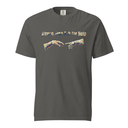 Hombres fuertes piden ayuda | Camiseta unisex de tejido grueso | 100 % algodón