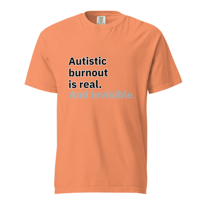 El síndrome de burnout autista es real | Camiseta unisex de tejido grueso | 100 % algodón