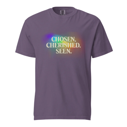 Elegida. Apreciada. Vista | Camiseta unisex de tejido grueso | 100 % algodón
