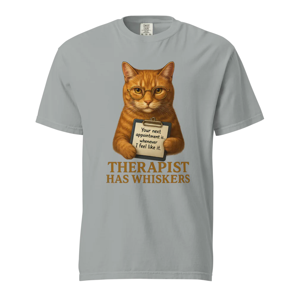 Therapist has Whiskers | Unisex Heavyweight T-Shirt | 100% Cotton