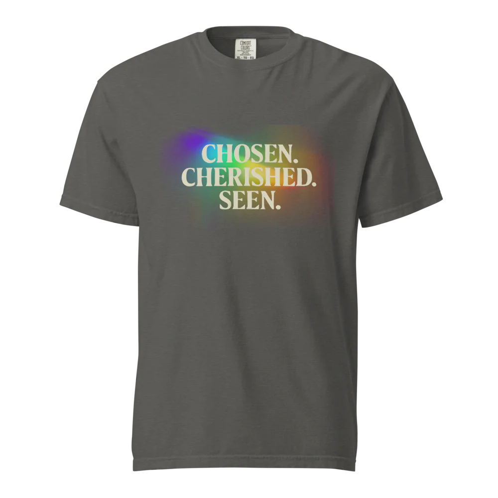 Elegida. Apreciada. Vista | Camiseta unisex de tejido grueso | 100 % algodón